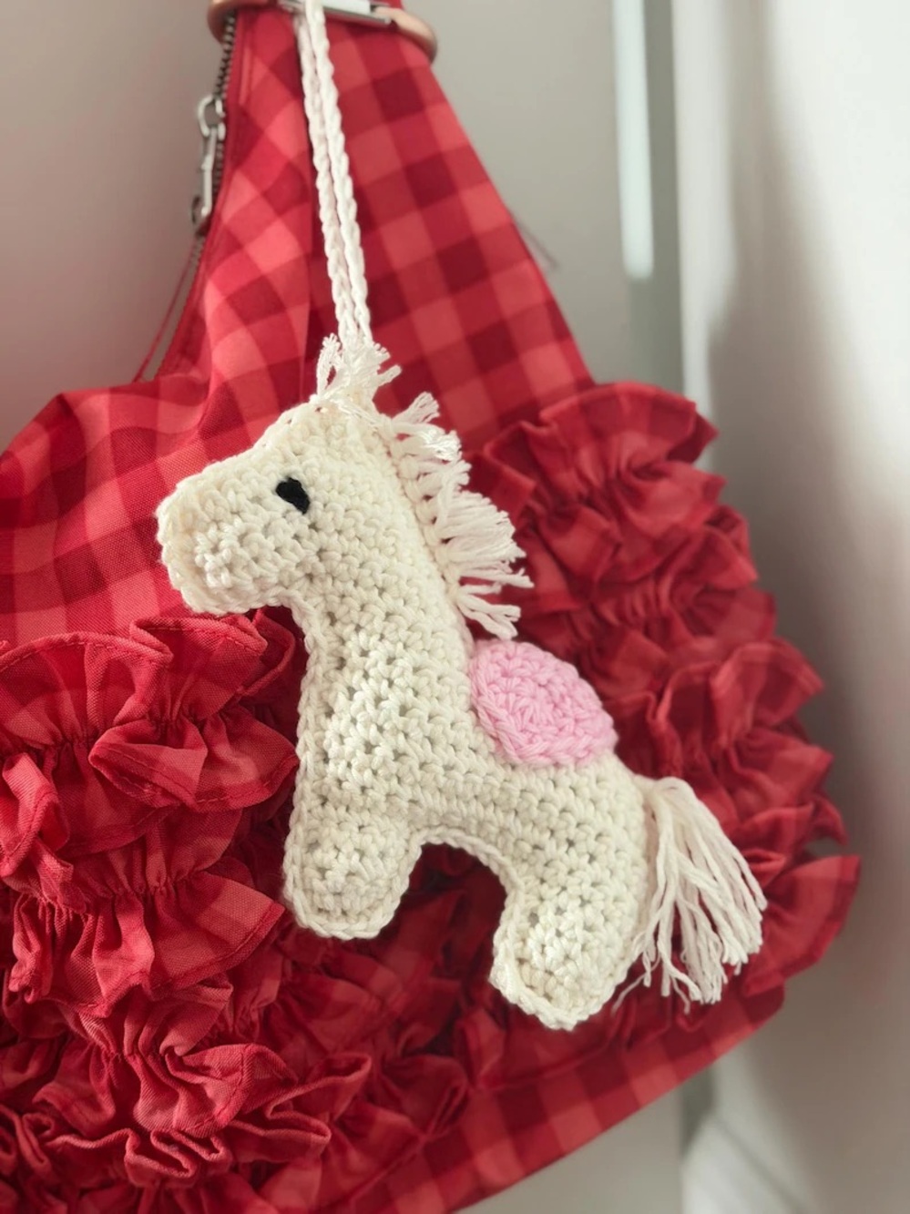 Handmade Crochet Horse Bag Charm